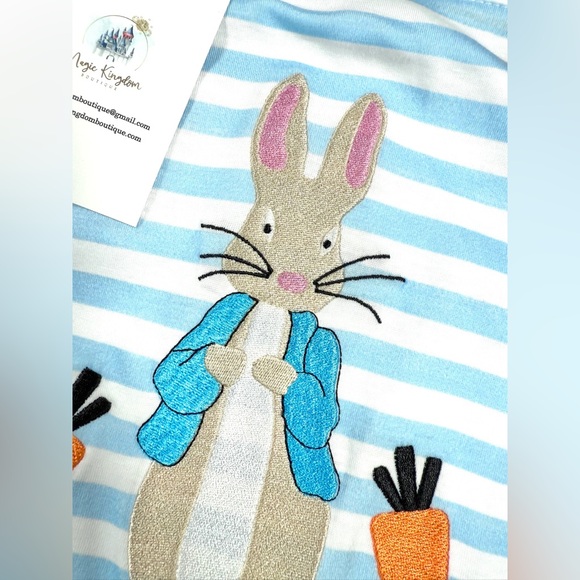 NWT MAGIC KINGDOM BOUTIQUE Toddler Peter‎ Rabbit Striped Romper Playsuit Size 3T - Picture 6 of 10